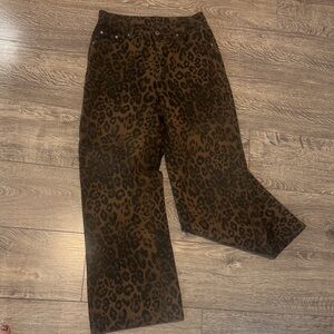 Aelfric Eden Brown Leopard Print Flare Jeans